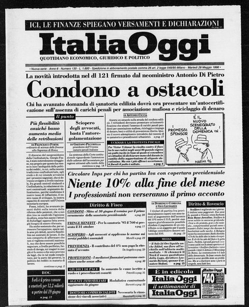 Italia oggi : quotidiano di economia finanza e politica